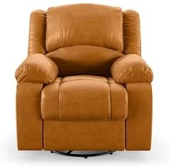 Poltrona do Papai Reclinável Pietra Glider Giratória USB FH9 PU Whisky