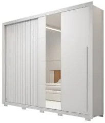 Guarda Roupa Casal 245cm 2 Portas Espelho Scipio Branco C01 - Mpozenat