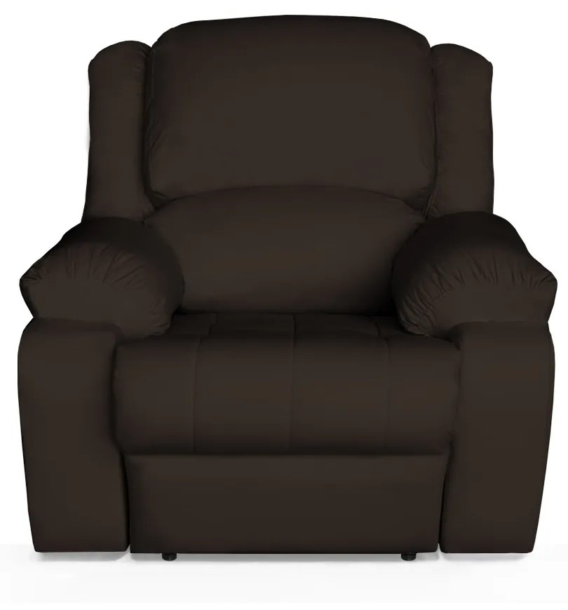 Poltrona Decorativa Magnum Reclinável Elétrica com Massagem Courino Marrom