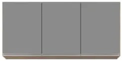 Armário de Cozinha Aéreo 120cm 3 Portas Virgínia Castanho/Cinza - Lumi