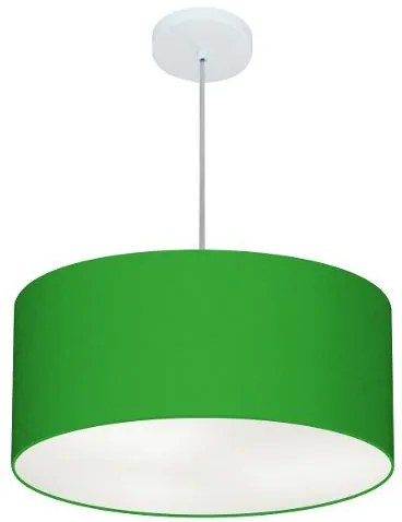 Lustre Pendente Cilíndrico Md-4100 Cúpula em Tecido 50x25cm Verde Folha - Bivolt