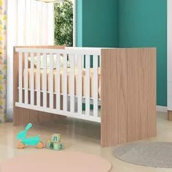 Berço Mini Cama Certificado pelo Inmetro Doce Sonho Carvalho/Branco -