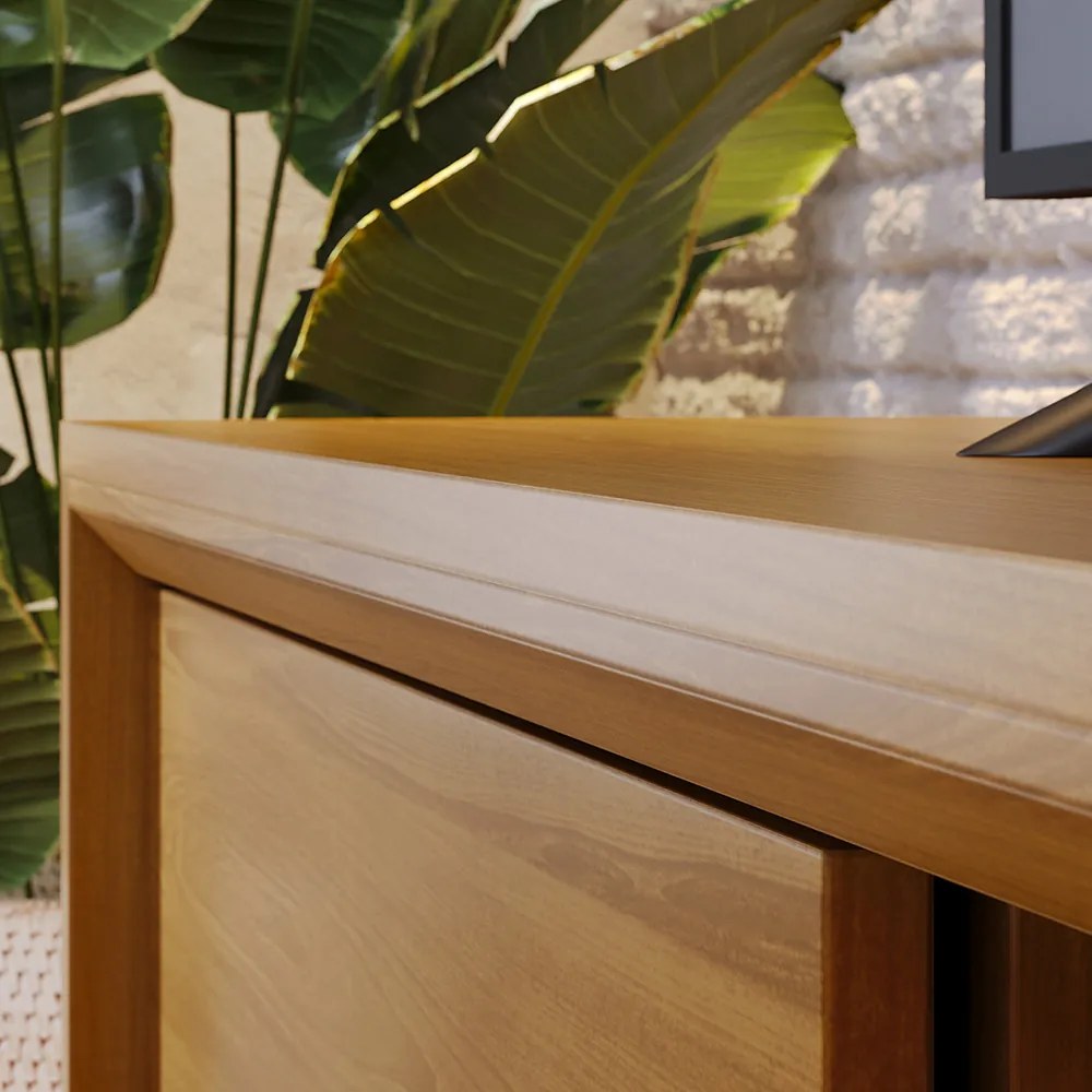 Rack TV 65 Pol 164cm Bancada para Sala Mylan Cumaru M20 - D'Rossi