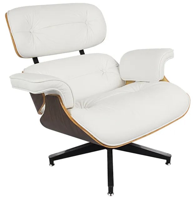 Poltrona Charles Eames - Branca com Tabaco