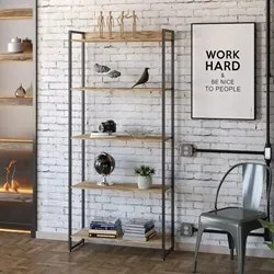 Estante Livreiro Dynamica Industrial 80cm 5 Prateleiras C08 Carvalho -