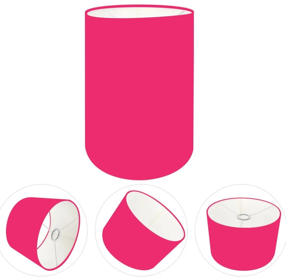 Cúpula Abajur Cilíndrica Cp-8004 Ø15x25cm Rosa Pink