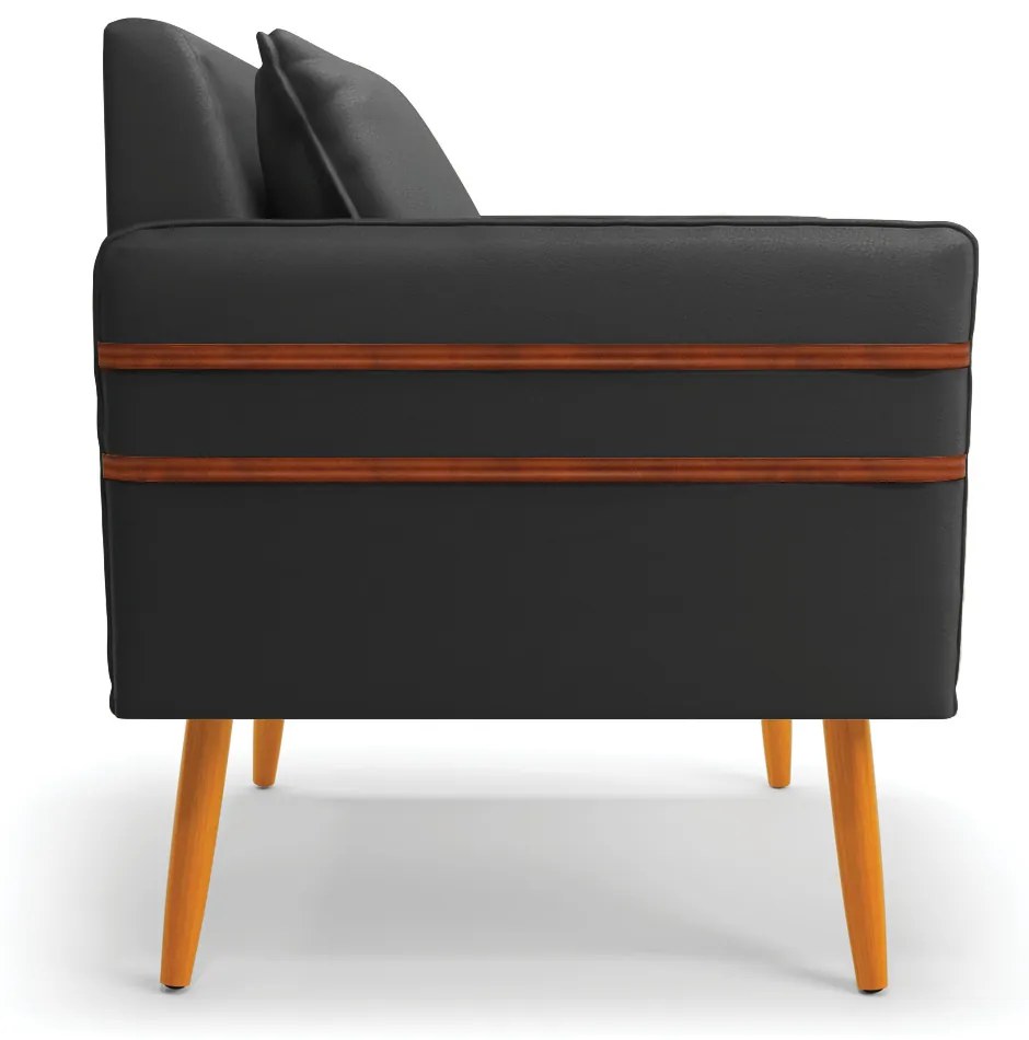 Kit 02 Poltronas Mari Corino Pés Palito Castanho D03 - D'Rossi - Preto