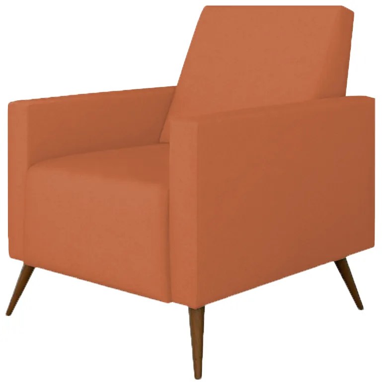 Poltrona Decorativa Amamentação Gabi Pé Palito Suede Telha