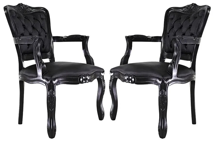 Conjunto 02 Poltronas Luis Xv - Wood Prime 899563 Liso