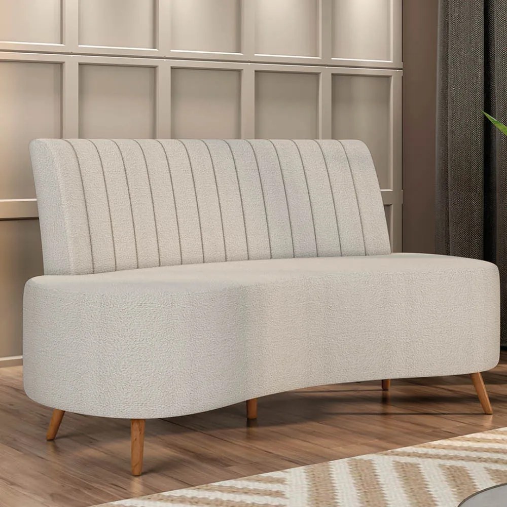 Sofá 2 Lugares Living 160cm Pé Palito Maraú Bouclê K01 - D'Rossi - Bege