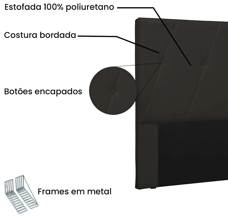 Cabeceira Cama Box Casal Queen 160cm Aquilla Corano Marrom - Sheep Estofados - Marrom