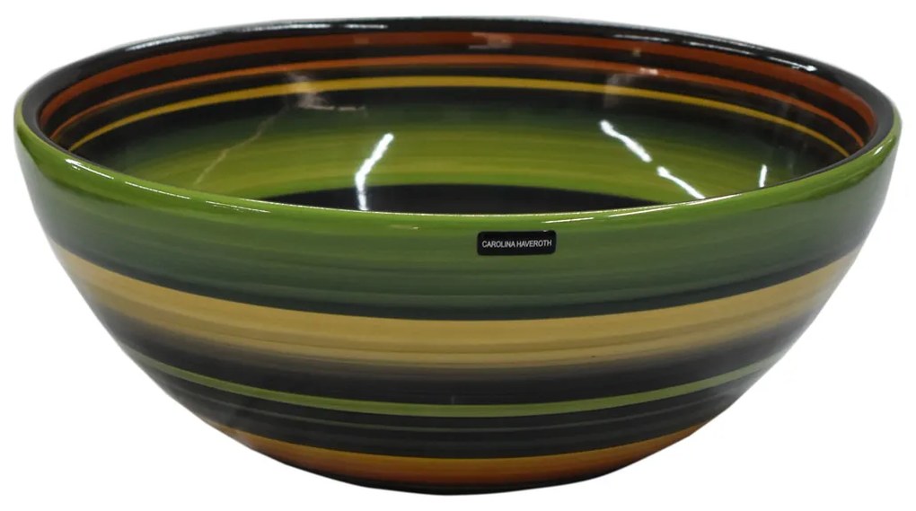 Vaso Aberto P Decorativo em Cerâmica Carolina Haveroth – Maruaga Listrada Alto Brilho