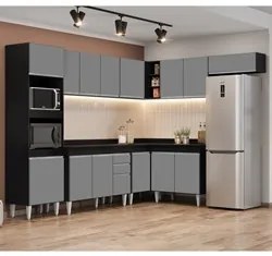 Armário de Cozinha Modulada de Canto 8 Peças CP02 Balcão com Tampo Pre