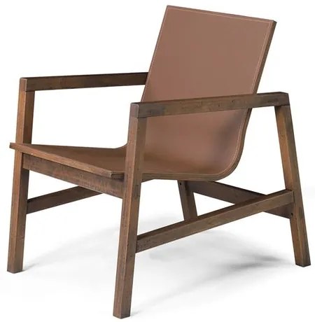 Poltrona Resident Assento Couro com Estrutura Rustic Brown - 56620 Sun House