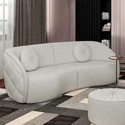 Sofá Decorativo com Almofadas 3 Lugares 240cm Tressê Zion M22 Linho Cr