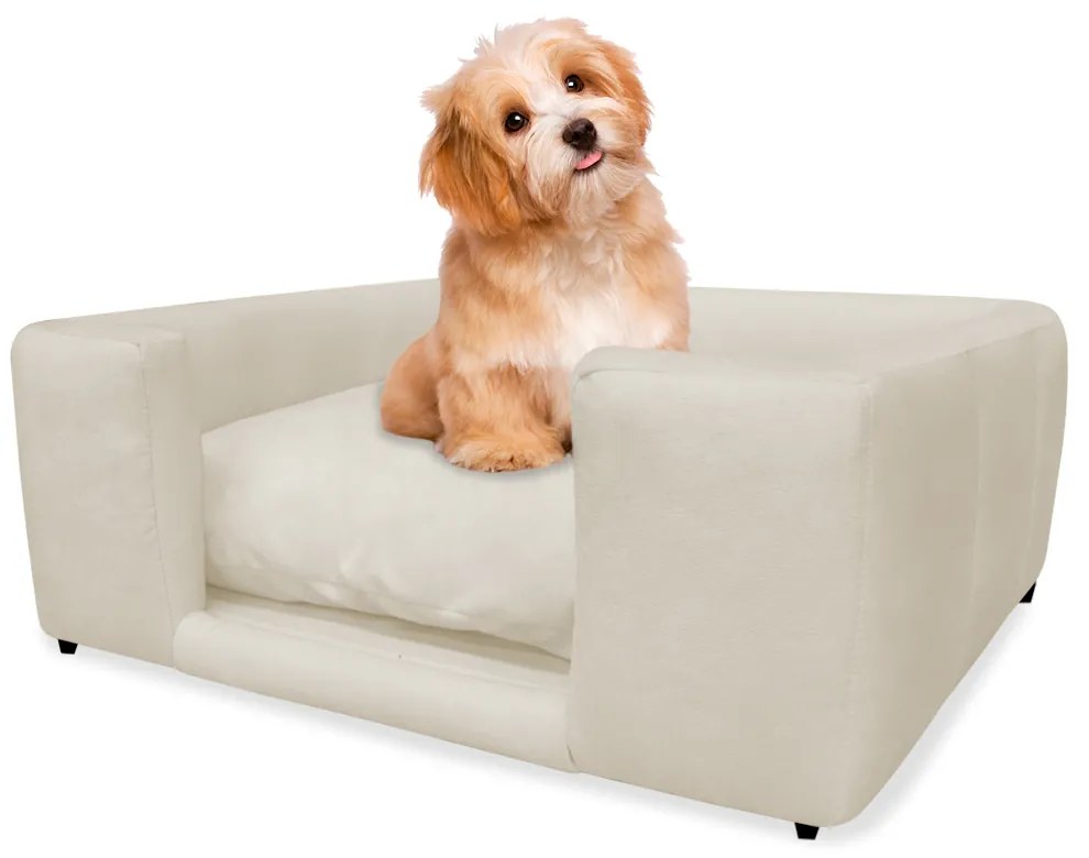 Caminha Cão Cama Pet Lili P/ Cães e Gatos Almofada Lavável Suede Cores - Bege