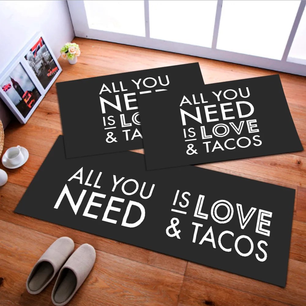 Jogo de Tapete de Cozinha, Love Tacos - 3 Pças