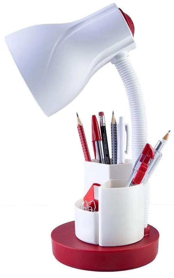 Luminária de Mesa Spiralle Venmelho Porta Lápis E27 Bivolt