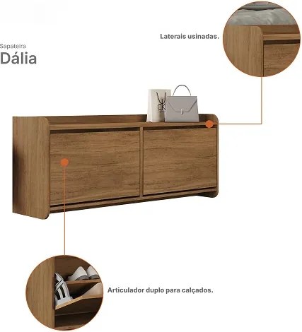 Sapateira Dália Cedro - Casa D Móveis