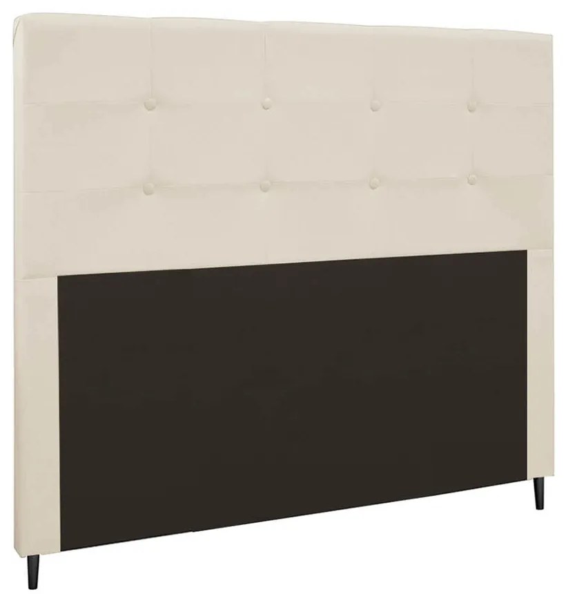 Cabeceira Casal Queen Cama Box 160cm para Quarto Luna Suede M11 - D'Rossi - Bege