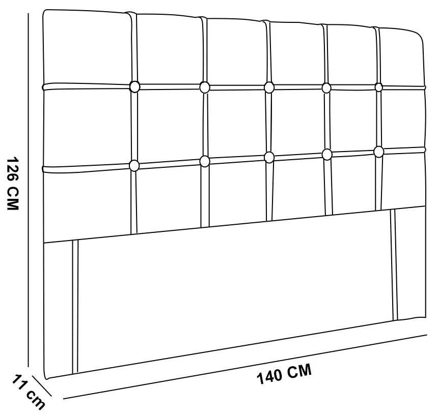 Cabeceira Veneza Cama Box Casal 140 cm Suede Bege D'Rossi