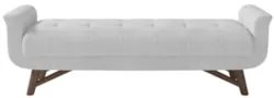 Puff Recamier Calçadeira 195cm Base Madeira Neville Z37 Boucle Branco