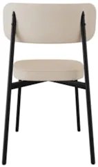 Cadeira de Jantar Estofada Fixa Ella M25 Linho Areia/Preto - Mpozenato
