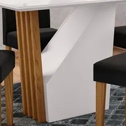 Mesa De Jantar 4 Lugares 120cm Venetti N02 Ypê/Off White - Mpozenato