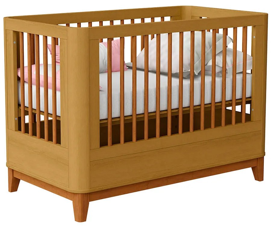 Berço Mini Cama Boom Slim 2 em 1 Square - Savana Fosco - Berço Mini Cama Boom Slim Square - Savana Fosco