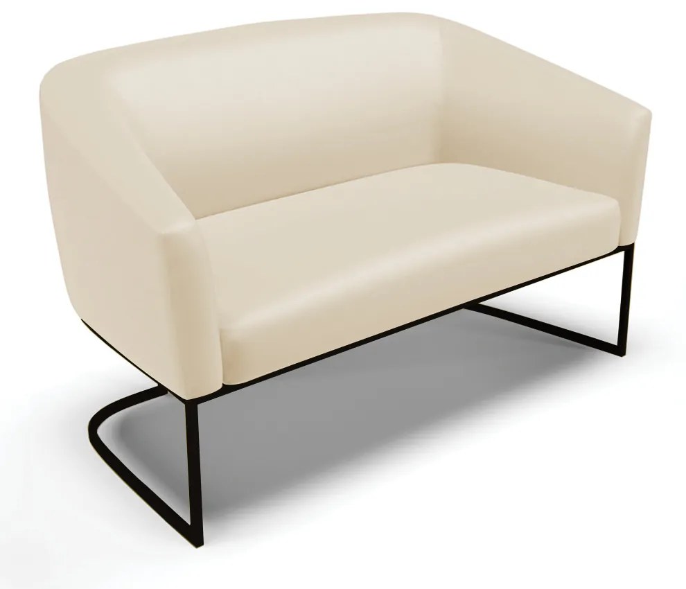Namoradeira e 2 Poltronas Industrial Preto Stella Sintético D03 - D'Rossi - Bege