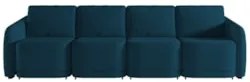 Sofá Cama Casal para Sala 396cm Polska Z08 Veludo Azul - Mpozenato