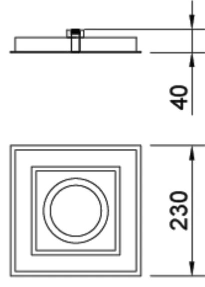 Embutido Premium Pro 23X23X05Cm 01Xmr16 Led 16,4W Bivolt | Usina 19251... (BT - Branco Texturizado, 3000k)