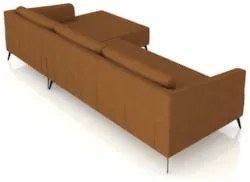 Sofá 5 Lugares 326cm Com Chaise Direito Eko Couro Caramelo Z55 - Mpoze