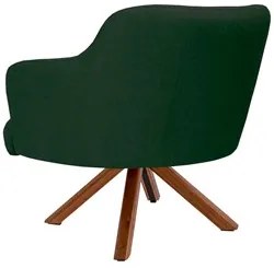 Poltrona Decorativa Giratória Base Giromad Madeira Jade C-117 Linho Ve