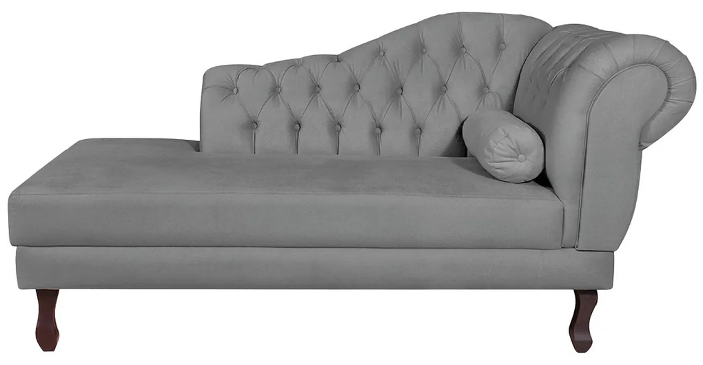 Recamier Diana 140cm Lado Esquerdo Suede Cinza - ADJ Decor