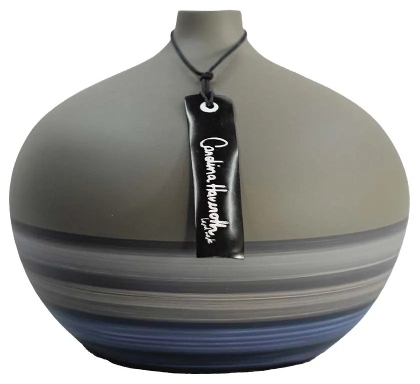 Vaso Bojudo decorativo em Cerâmica Carolina Haveroth – Lagunas Fosco Kleiner