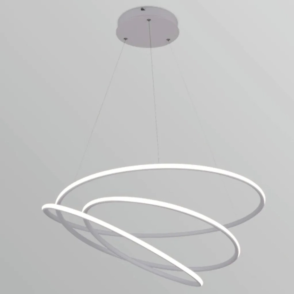 Pendente Espiral 88W Led 3000K Ip20 Branco Bivolt Ø73Cm | Opus Dn 3432... (Preto)