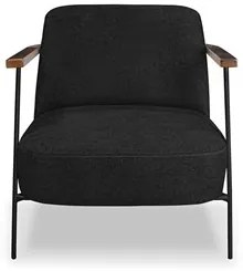 Poltrona para Sala Pés Metálicos Kit 2 Ellen S06 Boucle Preto - Mpozen