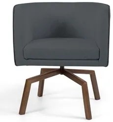 Kit 2 Poltronas Decorativas Base Ka Madeira Betina C-03 Corano Cinza -