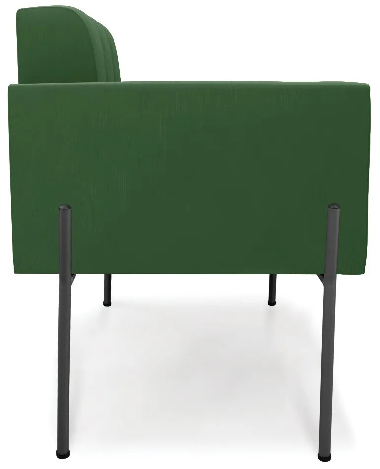 Poltrona Pé de Ferro Preto para Sala Elisa Suede - D'Rossi - Verde