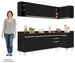 Armário de Cozinha Modulado de Canto Esquerdo 5 Peças CP53 Balcão com