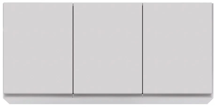 Kit 2 Armários Aéreo de Cozinha Lavanderia 03 Portas Tina 120 cm - D'Rossi - Branco