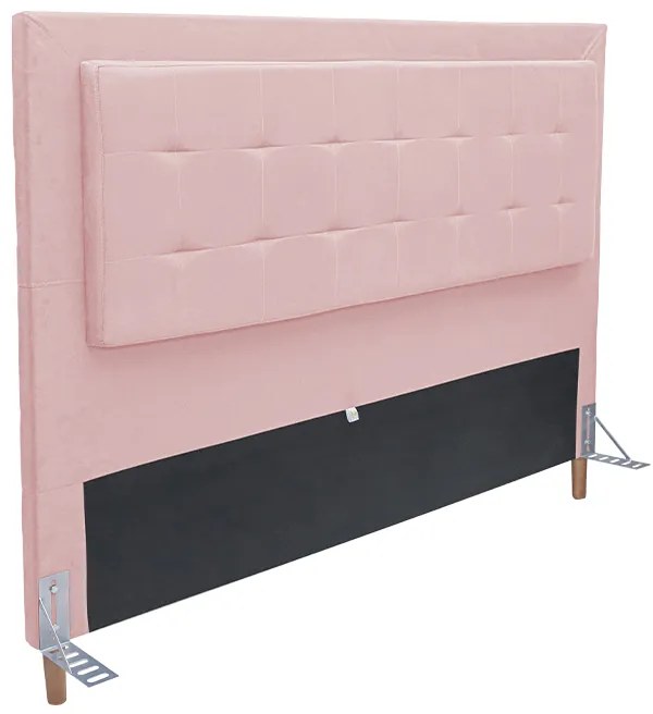 Cabeceira Cama Box King 195cm Paris Suede Rosa - Sheep Estofados - Rosa