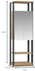 Guarda Roupa Closet Clothes 1007 2 Portas com Espelho Carvalho/Espress
