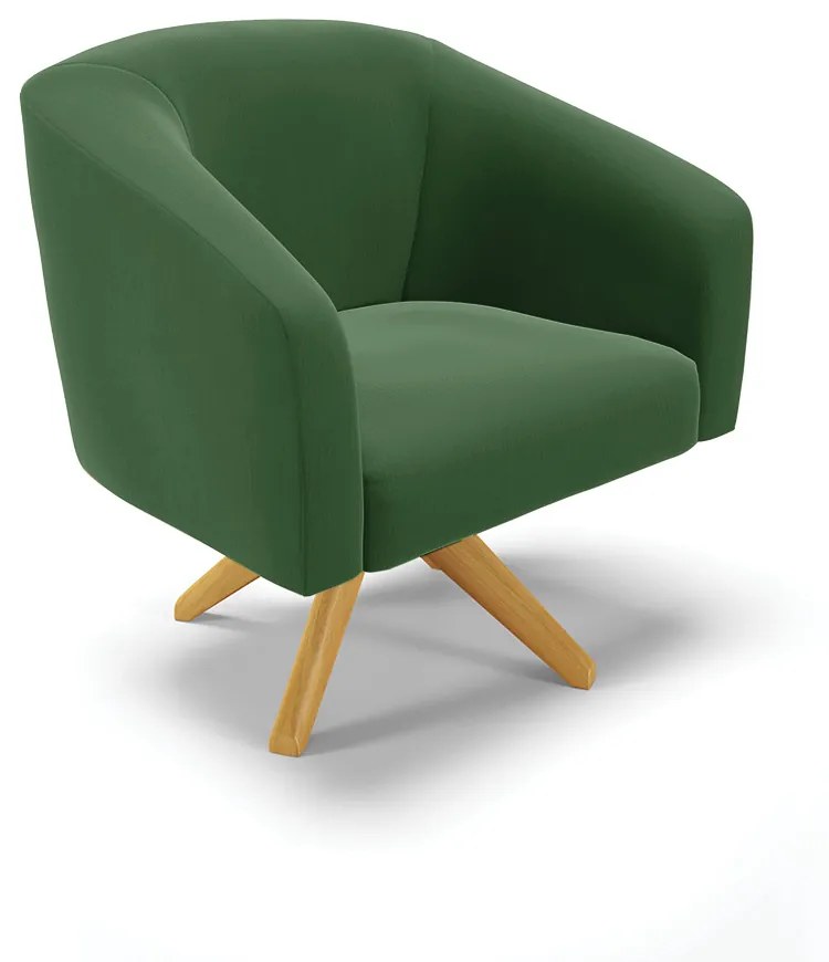 Namoradeira e 2 Poltronas Giratória MA30 Stella Suede D03 - D'Rossi - Verde