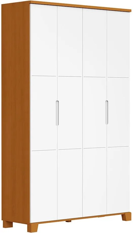 Guarda-Roupa Luna 4 Portas - Branco e Savana