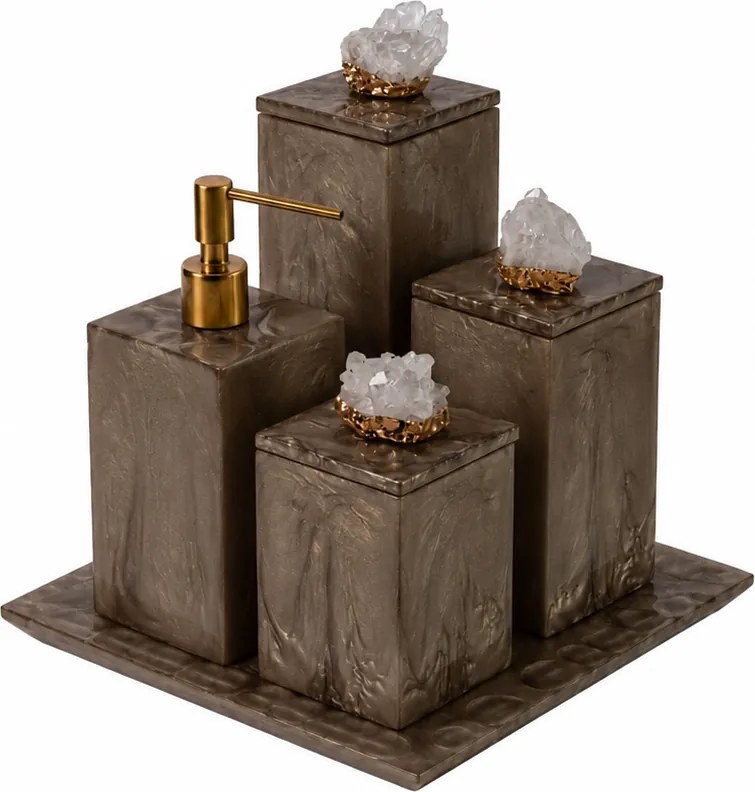 Conjunto 4 pçs Naturalle Cristal Dourado - Champagne - Gold Champagne - Gold