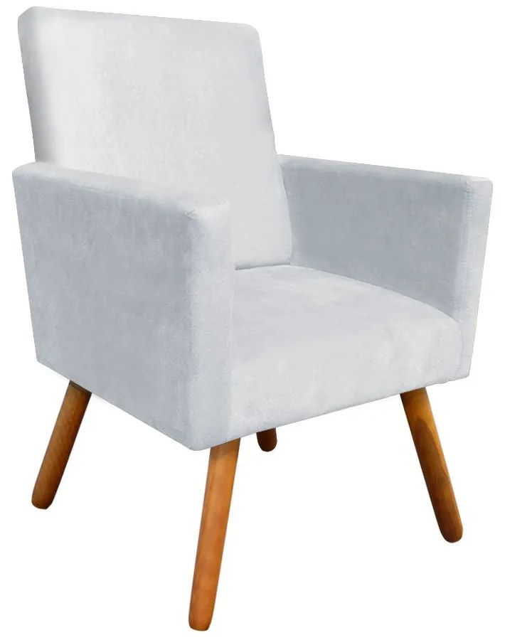 KIT 04 POLTRONAS NINA SUEDE CINZA PES PA