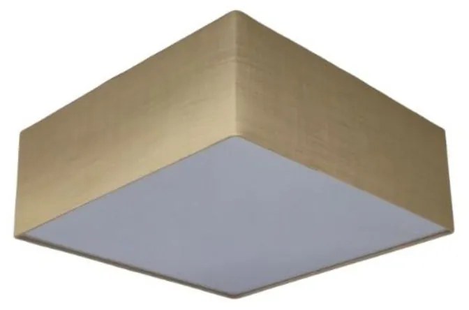 Plafon Quadrado Md-3000 Cúpula em Tecido 25x25x12cm Palha - Bivolt
