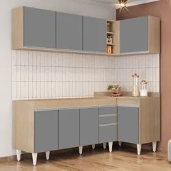 Armário de Cozinha Modulado de Canto Esquerdo 4 Peças CP49 Balcão sem